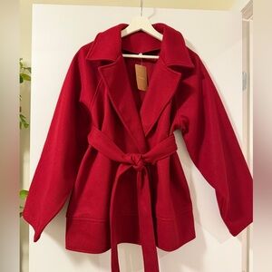 Red Felt Belted coat